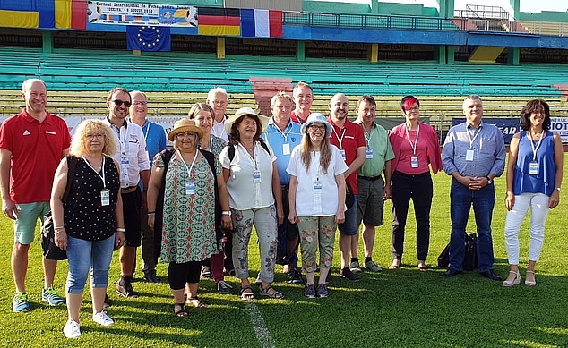 Die schwäbische Delegation im Stadion